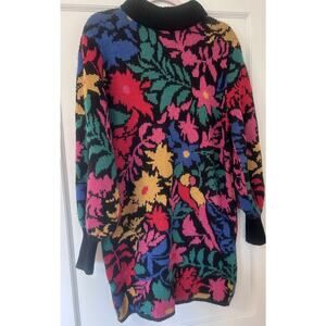 ANTHROPOLOGIE FARM RIO TROPICAL GARDEN SWEATER DRESS- SIZE M